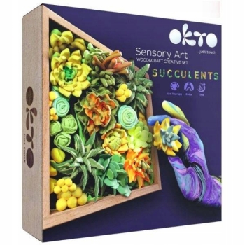 Obraz 3D Kwiaty Sukulenty Masa Plastyczna OKTO 10009