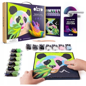 Zestaw Kreatywny Obraz 3D Panda Masa Plastyczna Sensory Art OKTO 20000