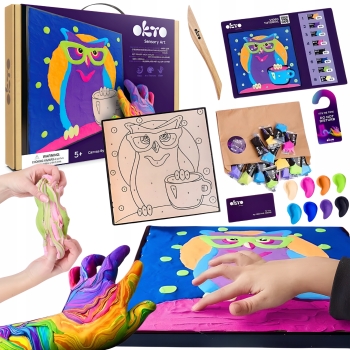 Zestaw Kreatywny Obraz 3D Sowa Masa Plastyczna Sensory Art OKTO
