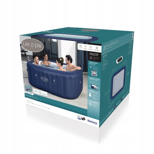 Jacuzzi Bestway Lay-Z-Spa Hawaii AirJet Spa ogrodowe 6-osobowe 6001H