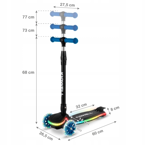 Hulajnoga balansowa LUMO Blue świecące koła i rama
