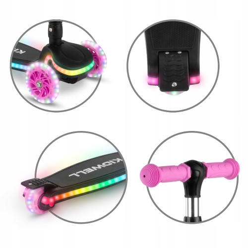 Hulajnoga balansowa LUMO Pink świecące kółka