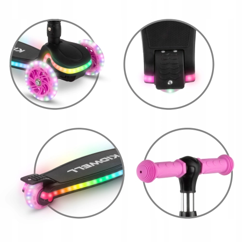 Hulajnoga balansowa LUMO Pink świecące kółka