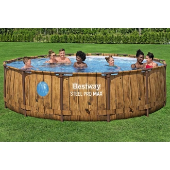 Basen stelażowy Bestway Steel Pro MAX 427x107 cm model 561JM z pompą, drabinką i pokrywą