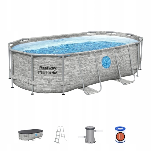 Basen stelażowy Bestway Power Steel Swim Vista 56714 427x250x100