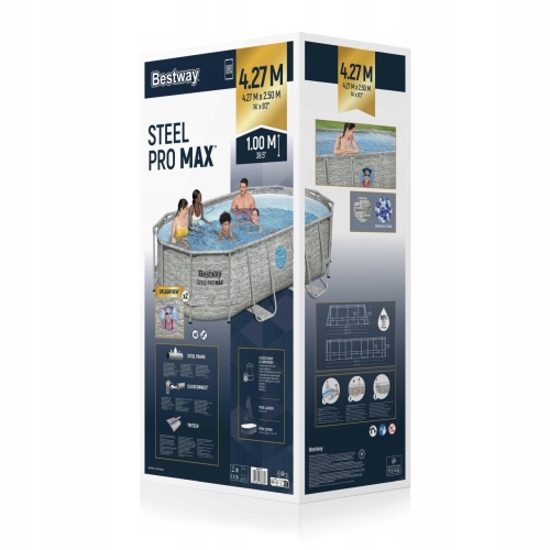 Basen stelażowy Power Steel Swim Vista 427x250x100 14x8FT BESTWAY 56714