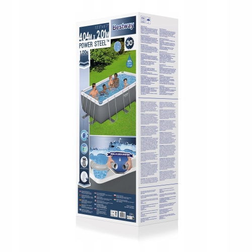 Basen stelażowy Power Steel 404x201x100 Ciemnoszary 13x6FT BESTWAY 56441