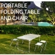 Stolik Stół Turystyczny Składany Kempingowy Zestaw 4 Krzesła Szary
