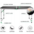 Stół Turystyczny Składany Regulowany Aluminiowy Kempingowy  Czarny 120x60cm