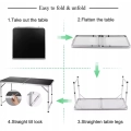 Stół Turystyczny Składany Regulowany Aluminiowy Kempingowy  Czarny 120x60cm
