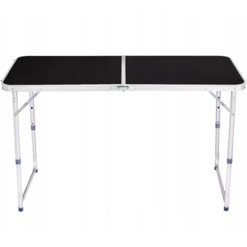 Stół Turystyczny Składany Regulowany Aluminiowy Kempingowy  Czarny 120x60cm