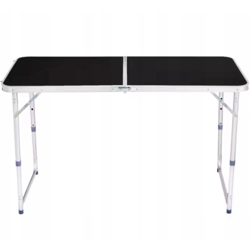 Stół Turystyczny Składany Regulowany Aluminiowy Kempingowy  Czarny 120x60cm