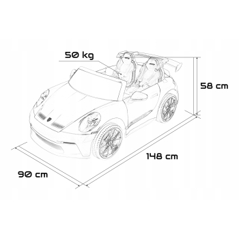Auto na Akumulator Porsche 911 GT3 czarny 4x200W 24V10Ah