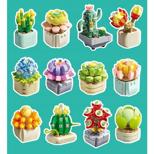 Klocki Konstrukcyjne Kwiaty 1097el. Sukulenty Seria Botanicals