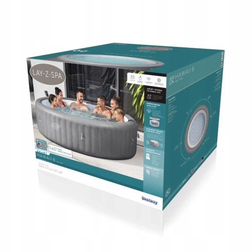 Dmuchane jacuzzi Hawaii AirJet 8 Lay-Z-Spa BESTWAY do ogrodu z akcesoriami