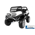 uto na akumulator Mercedes Unimog 4x4 dwuosobowy Biały