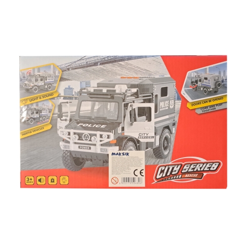 Auto Policja Więźniarka z napędem otwierane drzwi światło dźwięk RJ5522a